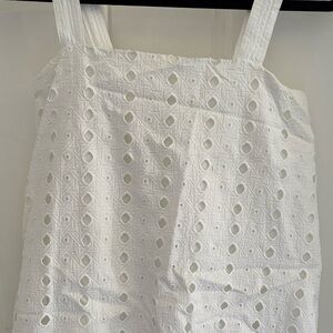 White Eyelet Sleeveless Top